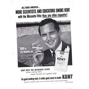 Vintage 1960s Kent Cigarettes Ad Featuring Floyd Simmons Football Print Ad 9 in